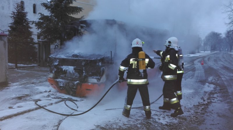 Pożar autobusu w Jaksonowie