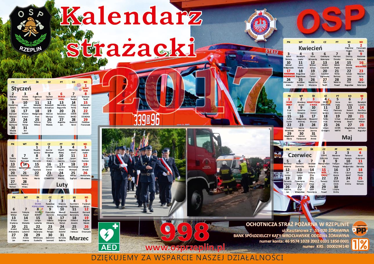 KALENDARZ STRAŻACKI 2017 !