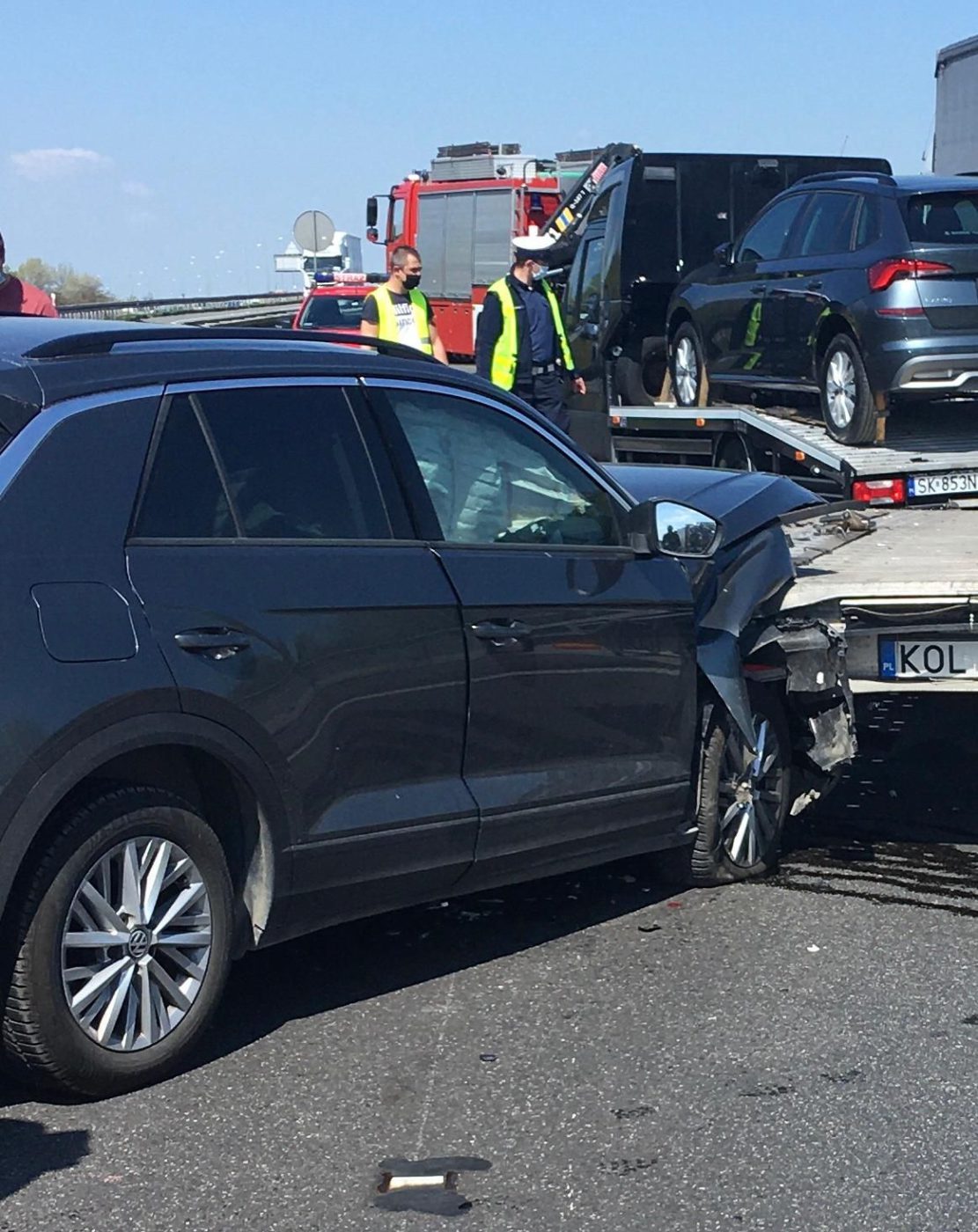 Kolizja na 154 km autostrady A4